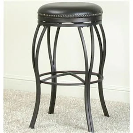 Swivel Barstool w/ Nailhead Trimming